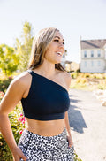 Olivia is wearing a Medium - She is 5'8" 160lbs and a size 8
