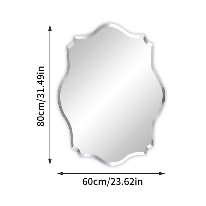 Asymmetrical Frameless Wall Mirror with Beveled Edge