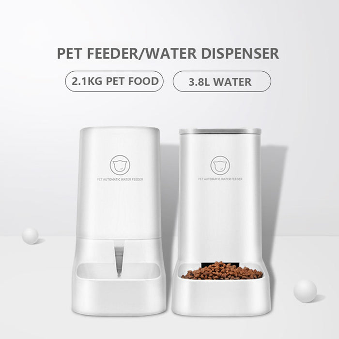PETSWOL Cat Dog Feeder and Waterer - Self-Dispensing Automatic Pet Feeders