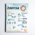 Baby Boy Teal Lion - New Born - Plaque