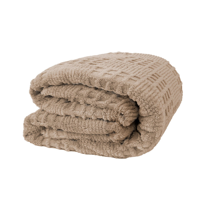 Bambury Lattice Sherpa Blanket - Latte