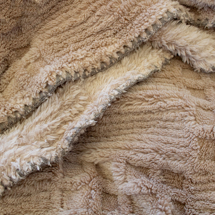 Bambury Lattice Sherpa Blanket - Latte