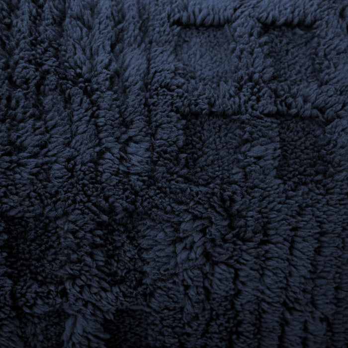 Bambury Lattice Sherpa Blanket - Navy