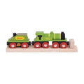 Bigjigs Rail Big Engine Wooden Train Engine Compatible with Major Railway Sets Green