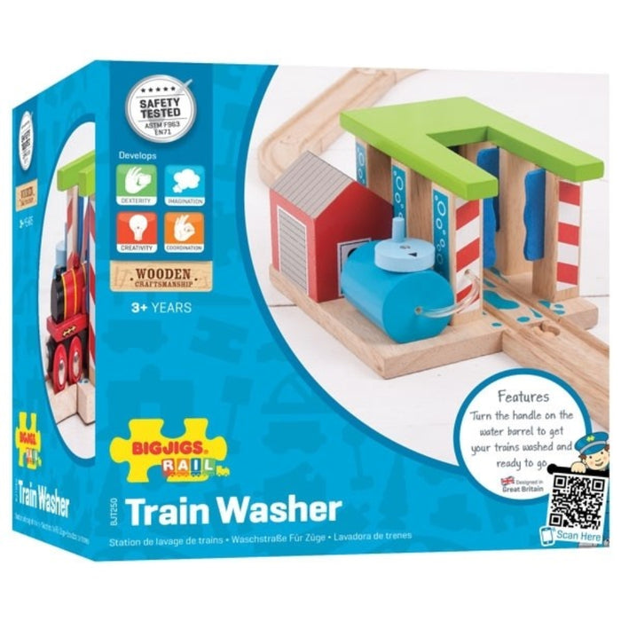 Bigjigs Rail Wooden Train Washer Railway Accessory for Wooden Train Sets