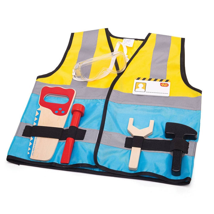 Bigjigs Toys Builder Role Play Dress Up Costume Construction Outfit for Kids