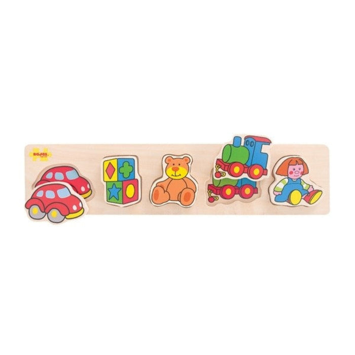 Bigjigs Toys Chunky Lift and Match Wooden Puzzle Educational Toddler Puzzle Toy
