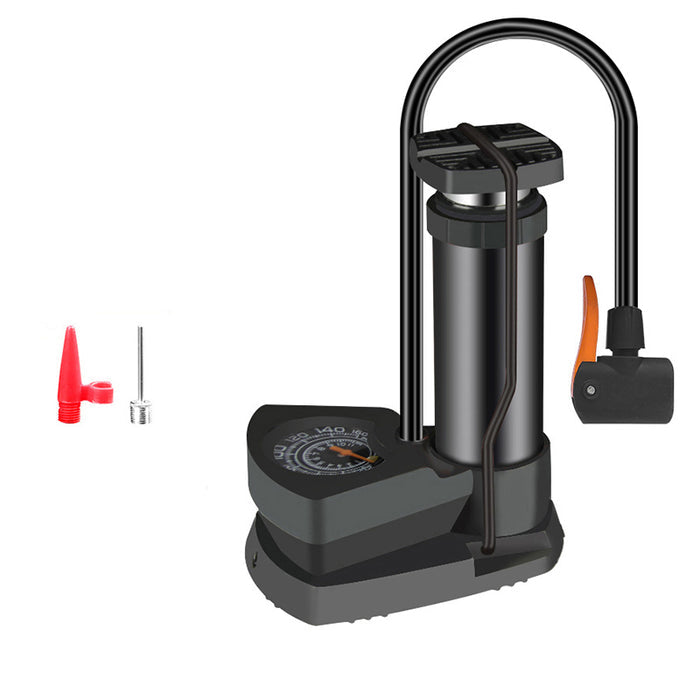 Bike Floor Pump Portable Anti-Slip Tyre Inflator with Pressure Gauge