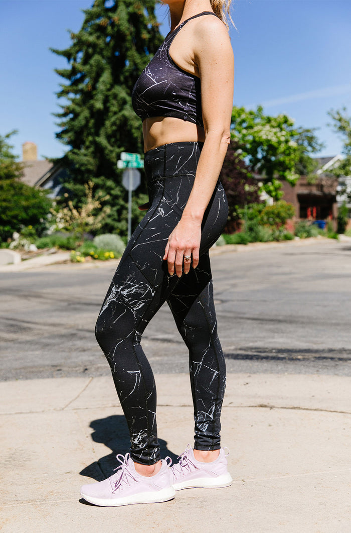Black Marble Capri & Legging - (Final Few)