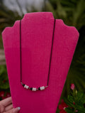 Black onyx and pink conch with 3mm necklace
