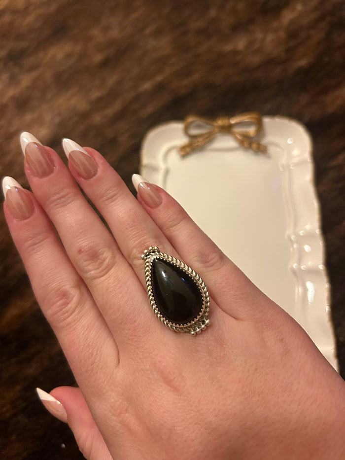 Black Onyx Ring Size 6