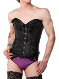 men's black satin corset - XDress