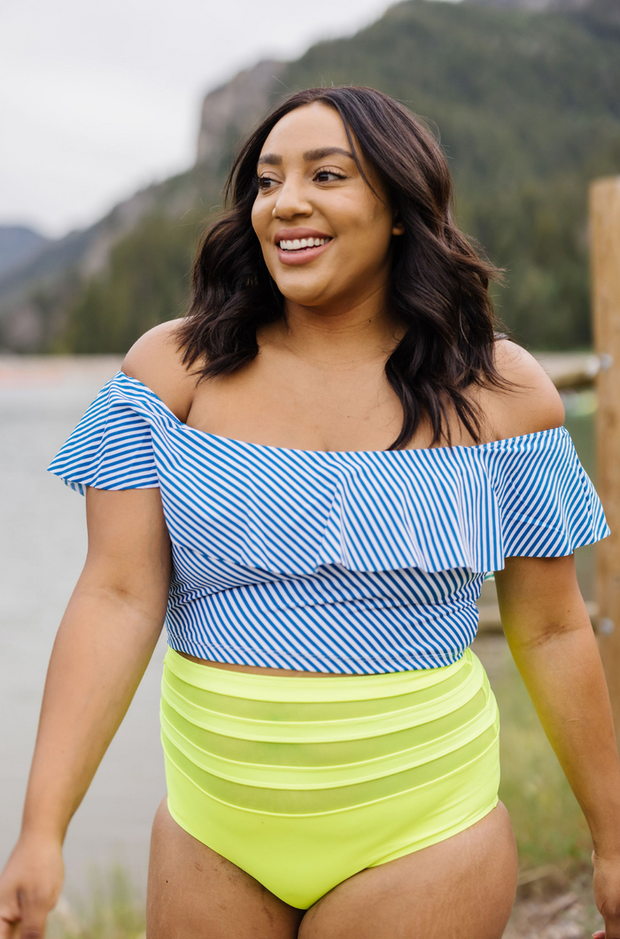 Krychele is wearing an XL in both bottoms and tops.