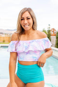 Cabana Crop Top - Swim in Watercolor