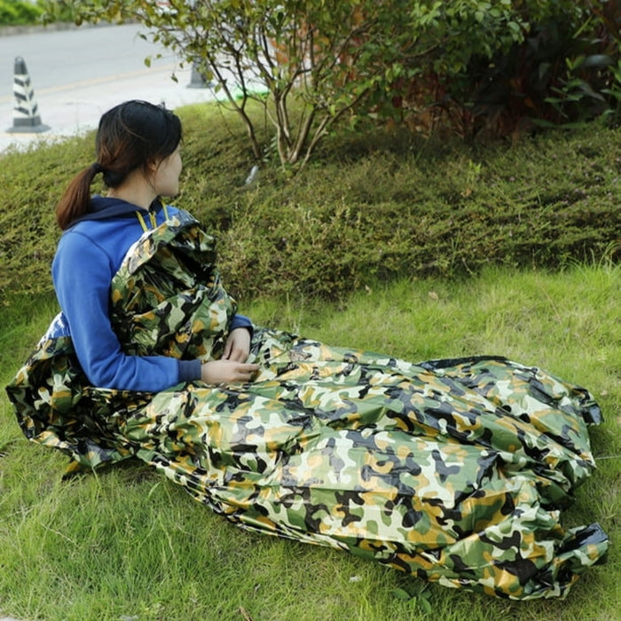 Camouflage Waterproof Emergency Sleeping Bag for Outdoor Camping and Survival