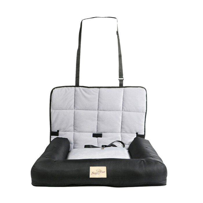 Car Seat Bed Waterproof Pet Cushion Mat with Removable Cover and Safety Belt