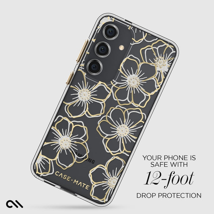 Case-Mate Floral Gems Case for Samsung Galaxy S24 Series – Gold