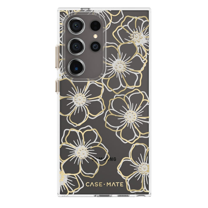 Case-Mate Floral Gems Case for Samsung Galaxy S24 Series – Gold