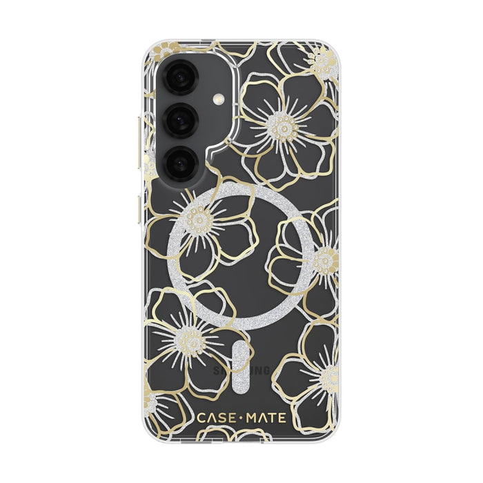 Case-Mate Floral Gems Case with Magnet for Samsung Galaxy S25 Series – Gold