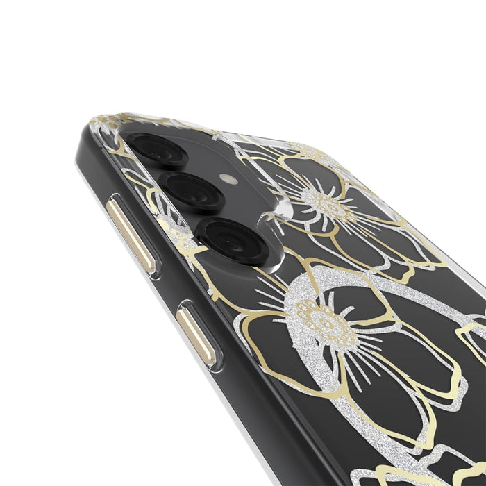 Case-Mate Floral Gems Case with Magnet for Samsung Galaxy S25 Series – Gold