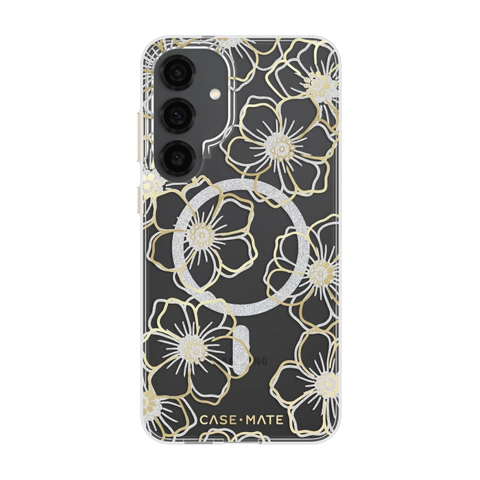 Case-Mate Floral Gems Case with Magnet for Samsung Galaxy S25 Series – Gold