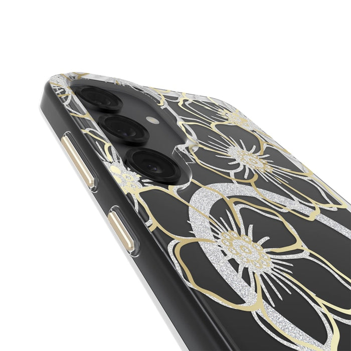 Case-Mate Floral Gems Case with Magnet for Samsung Galaxy S25 Series – Gold