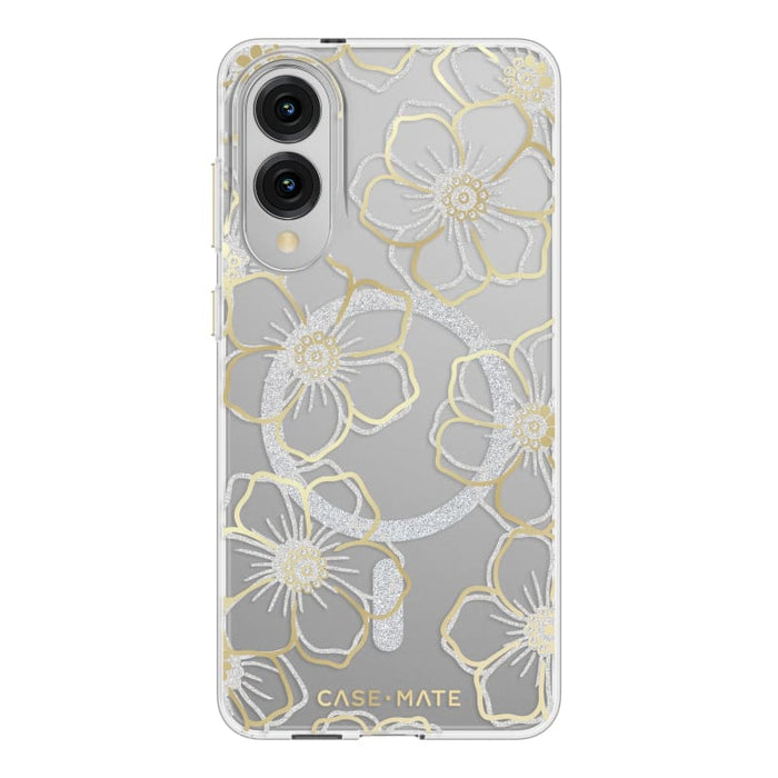 Case-Mate Floral Gems Case with Magnet for Samsung Galaxy S25 Series – Gold