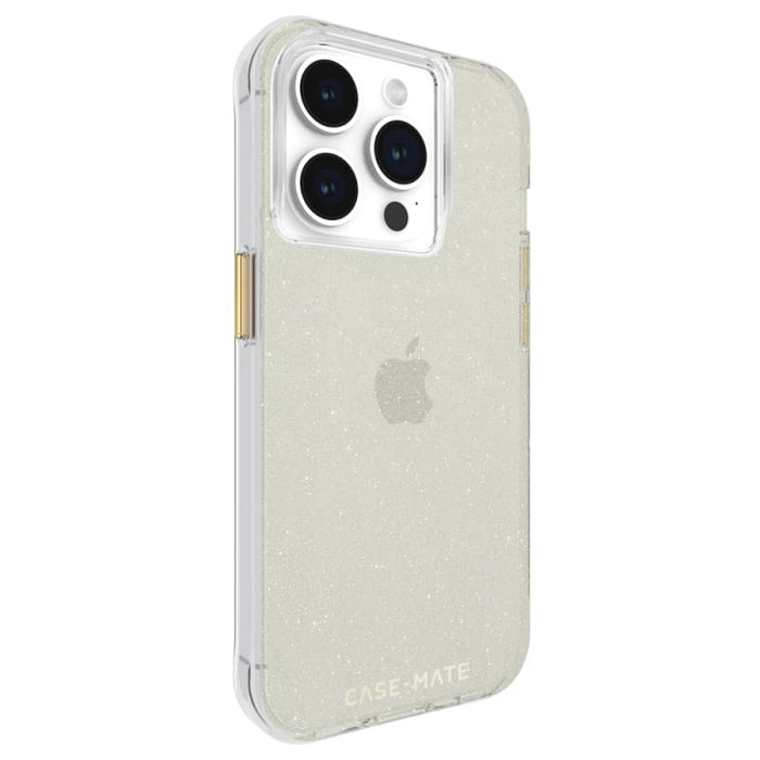 Case-Mate Sheer Crystal Case for iPhone 15 &14 – Clear & Gold