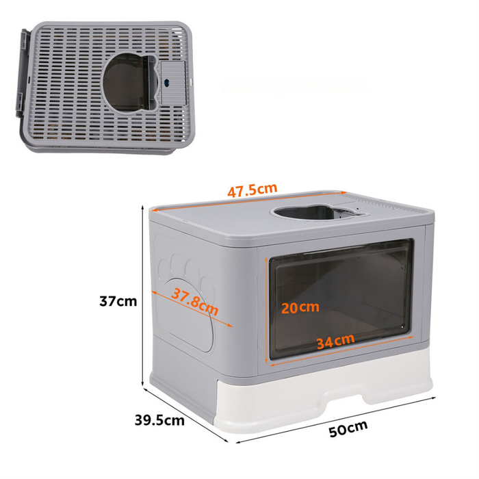Stylish Cat Litter Box Enclosure with Portable Scoop Drawer