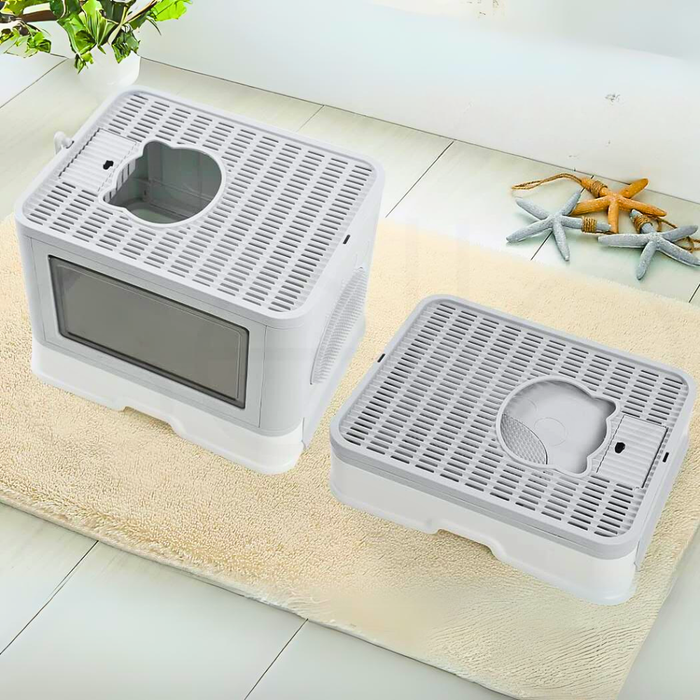 Stylish Cat Litter Box Enclosure with Portable Scoop Drawer