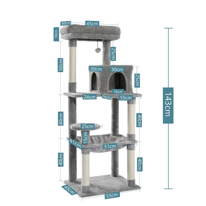 Cat Tree Tower House Condo Perch Entertainment Scratching for Kitten Multi-Level Tower