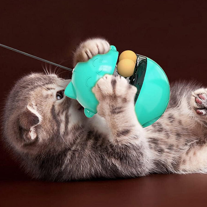 Interactive Cat Tumbler Treat and Food Dispenser Slow Feeder with Ball