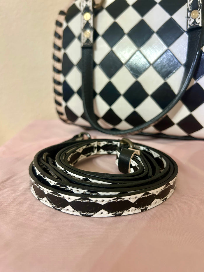 Checkered Leather Speedy Purse