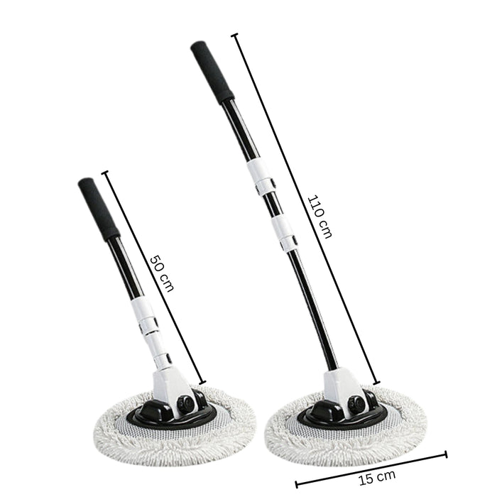 Chenille Car Wash Brush Telescoping Long Handle Cleaning Mop Tool