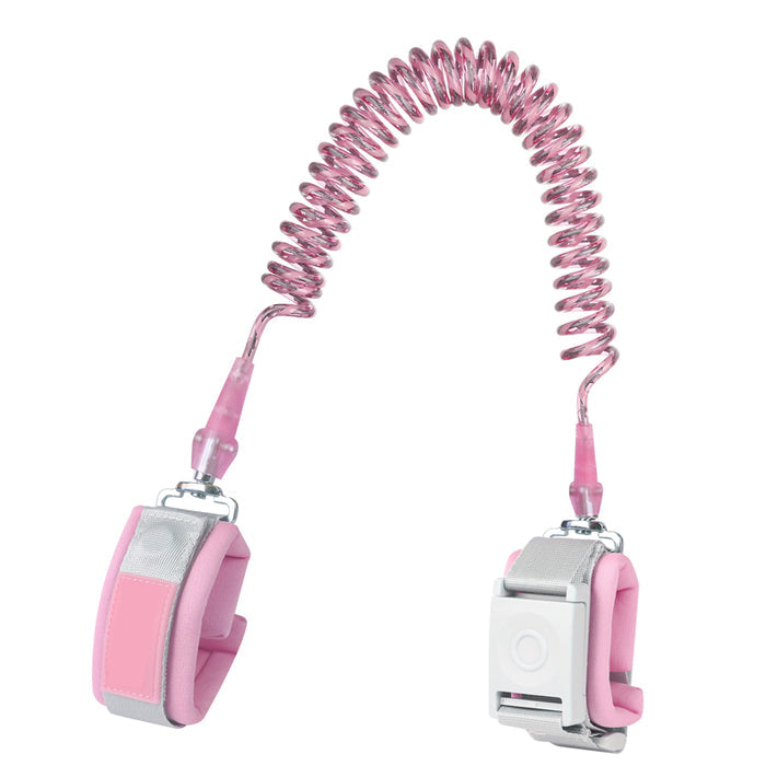 Anti-Lost Children and Parent Linking Wrist Band Coiled Walking Harness