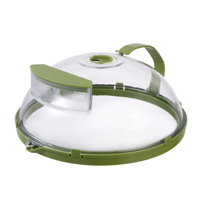 10 Inch Clear Microwave Splatter Cover with Water Steamer and Handle