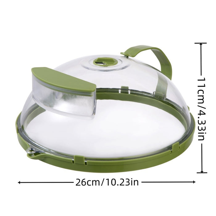 10 Inch Clear Microwave Splatter Cover with Water Steamer and Handle