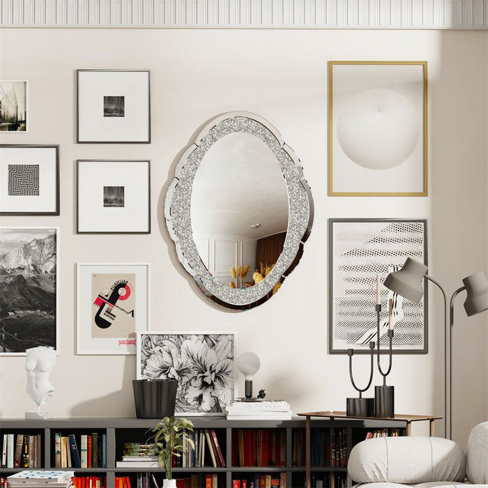 Cloud-shaped Accent Mirror with Crushed Diamonds