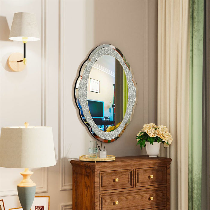 Cloud-shaped Accent Mirror with Crushed Diamonds