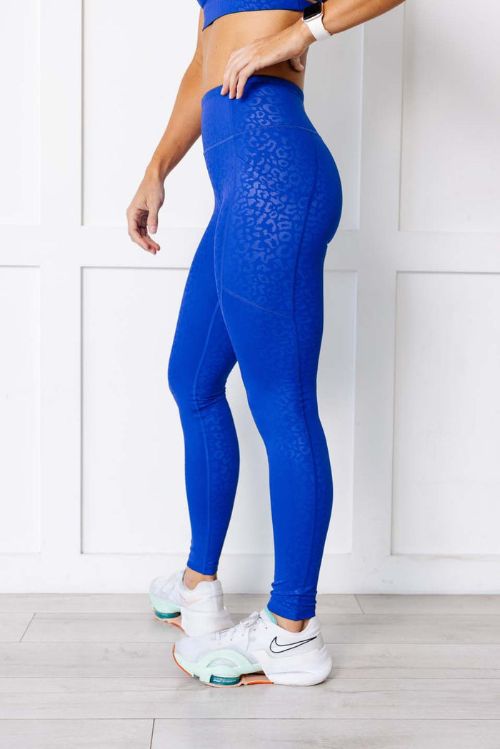 Cobalt Blue Stealth Leopard Leggings