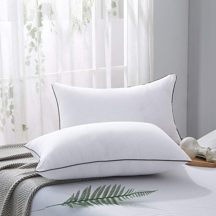 Pack of 2 Hotel Quality Comfortable and Washable High Support Medium Firm Pillows