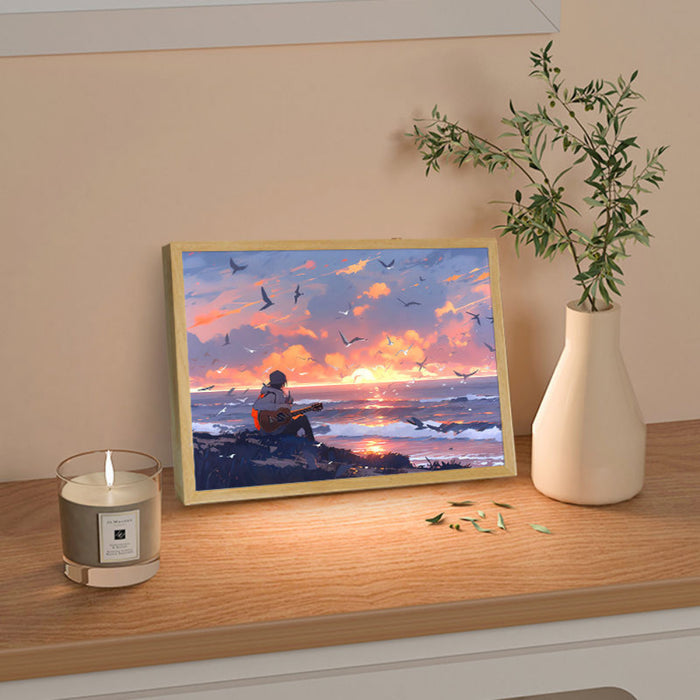 LED Light Painting Comic Style LED Painting Lamp Modern Home Gift