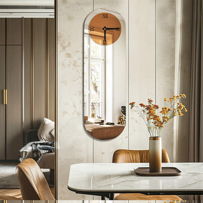Modern Silver Mirror Wall Clock