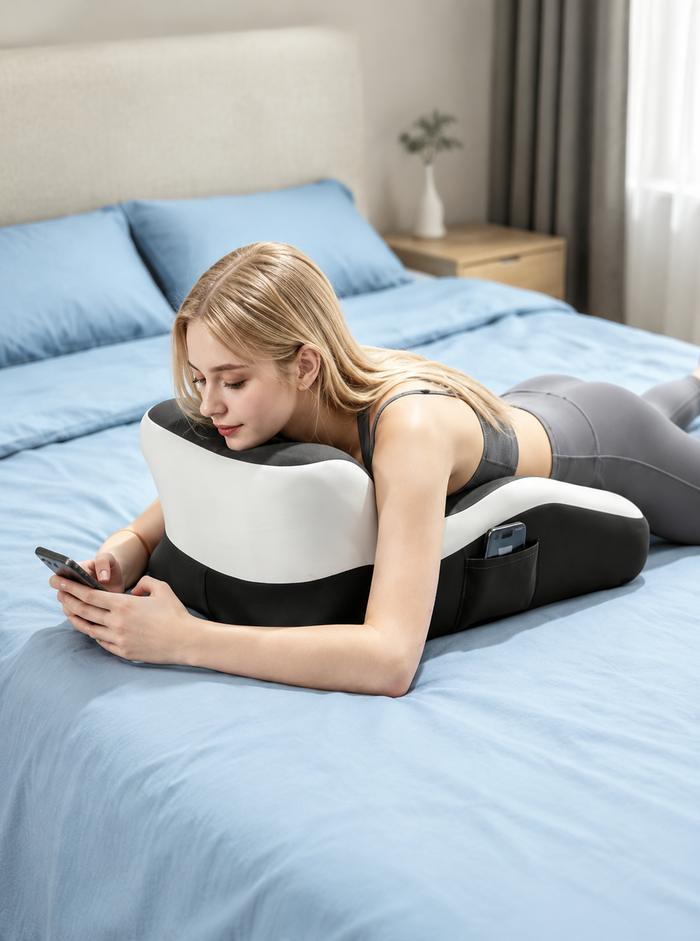 Contoured Ergonomic Memory Cotton Wedge Pillow