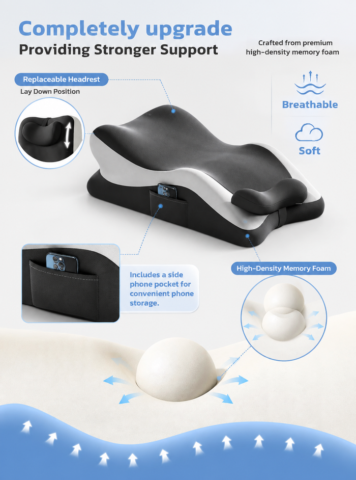 Contoured Ergonomic Memory Cotton Wedge Pillow