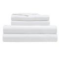 Hotel Quality Cottony Soft White Linen Fitted Flat Sheet and Pillowcases Set