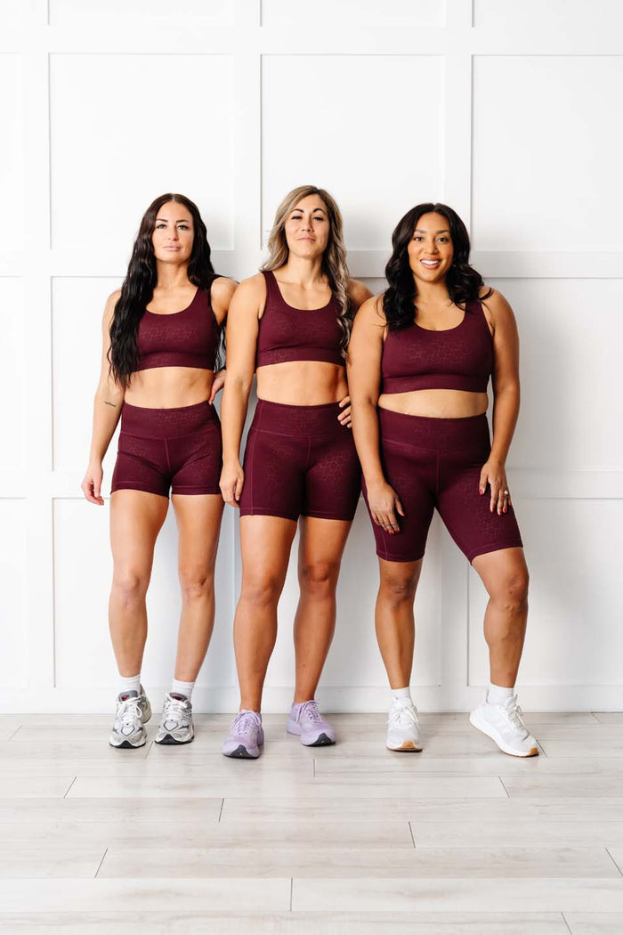 Dark Maroon Geometric Stealth Shorts (Luxe Fabric)