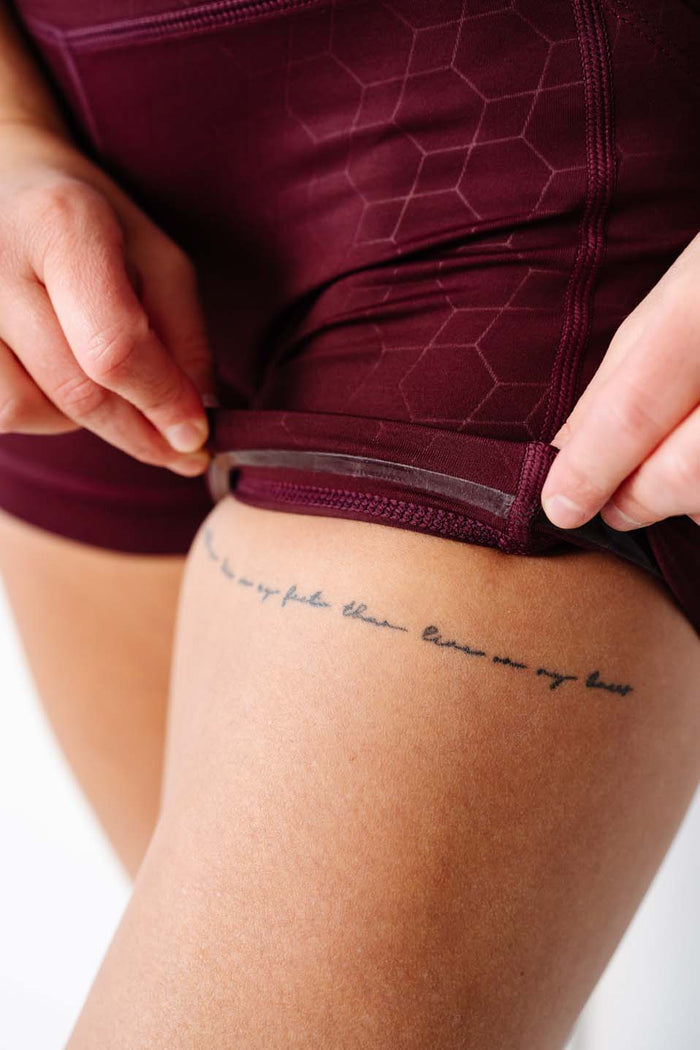 Dark Maroon Geometric Stealth Shorts (Luxe Fabric)