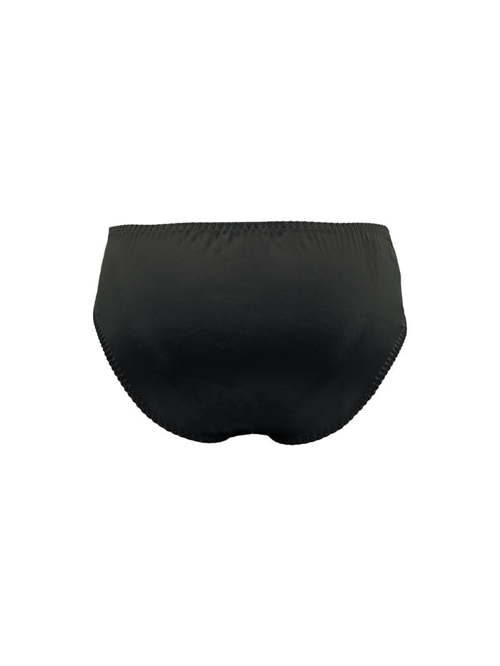 Black men's underwear brief on a white background.