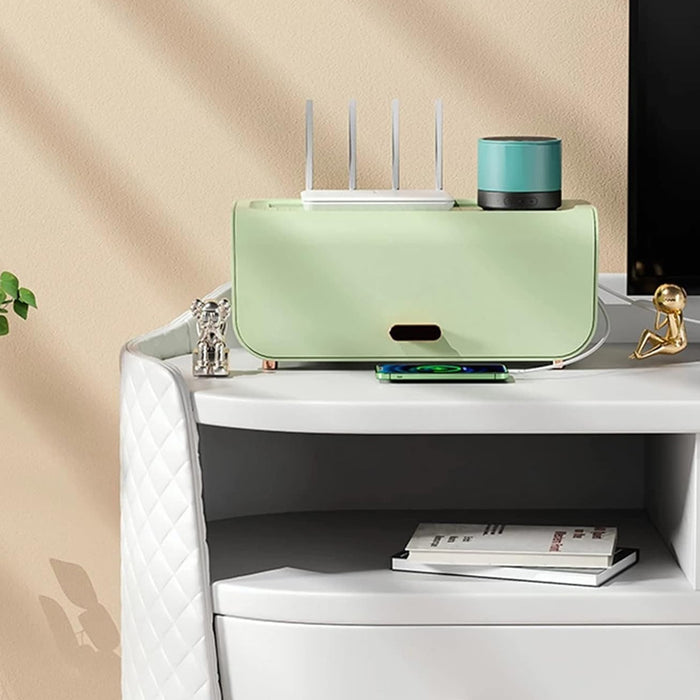 Desktop Cable Management Box Cord Protector and Organizer- Green